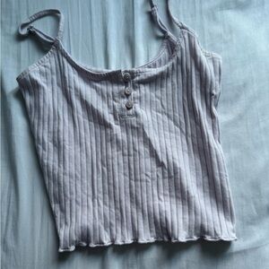 Women's Ribbed Tank Top - Light Gray